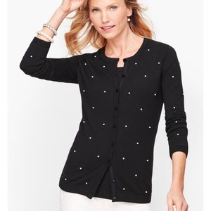 Talbots charming cardigan- pearl embellished
